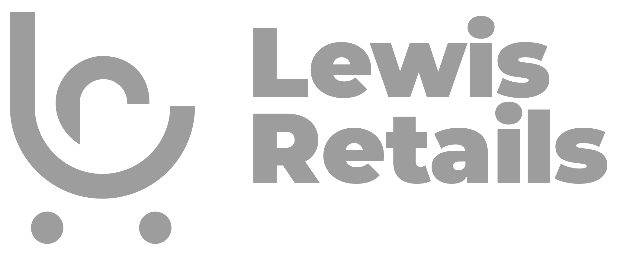 Lewis Retails logo featuring a shopping cart design and modern typography.
