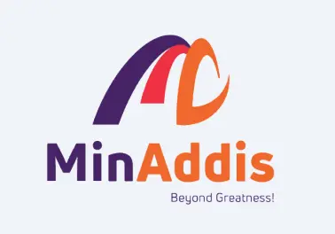 A vibrant logo design for MinAddis, showcasing a refreshed brand identity and consistent visuals across various materials.